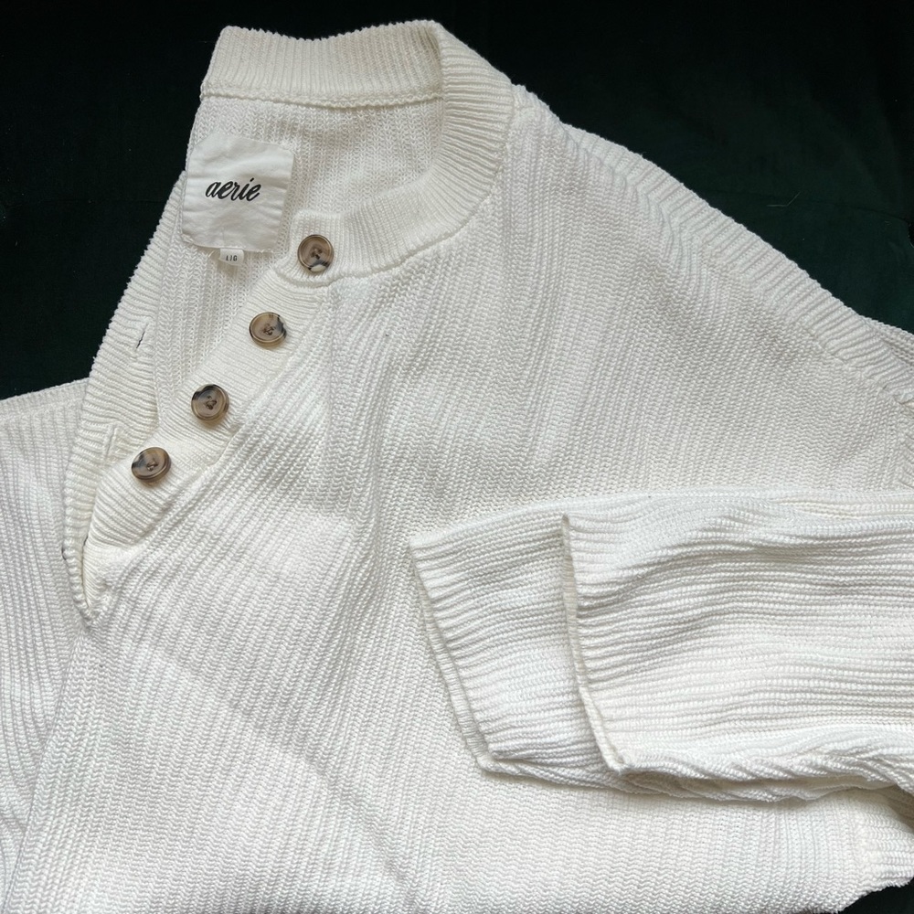 Aerie Oversized Henley Sweater